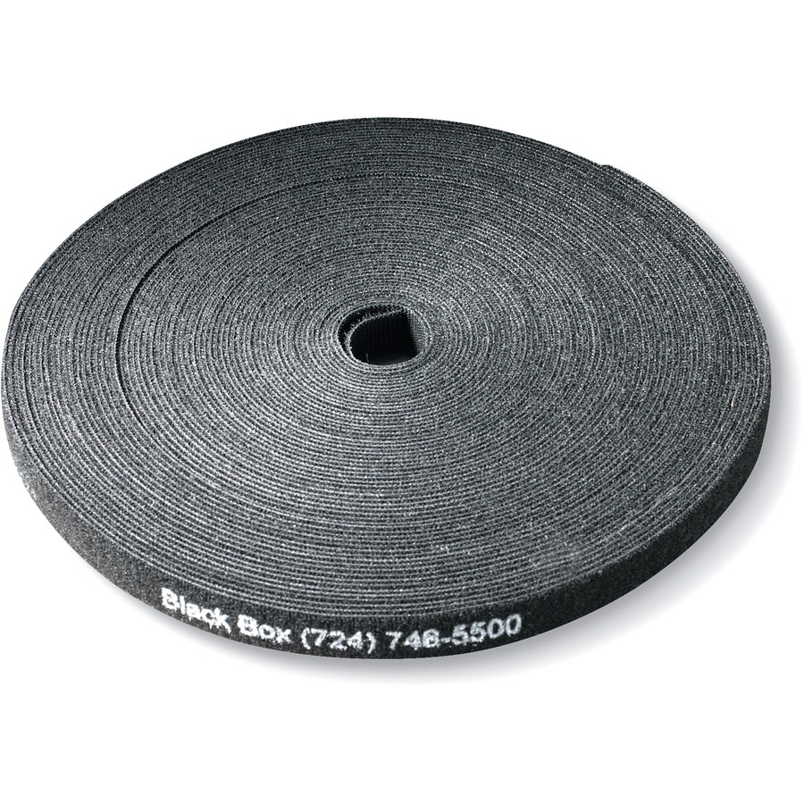 HOOK AND LOOP CABLE WRAP - 5/8 X 75, BLACK, 75-FT. (22.8-M) ROLL, GSA, TAA