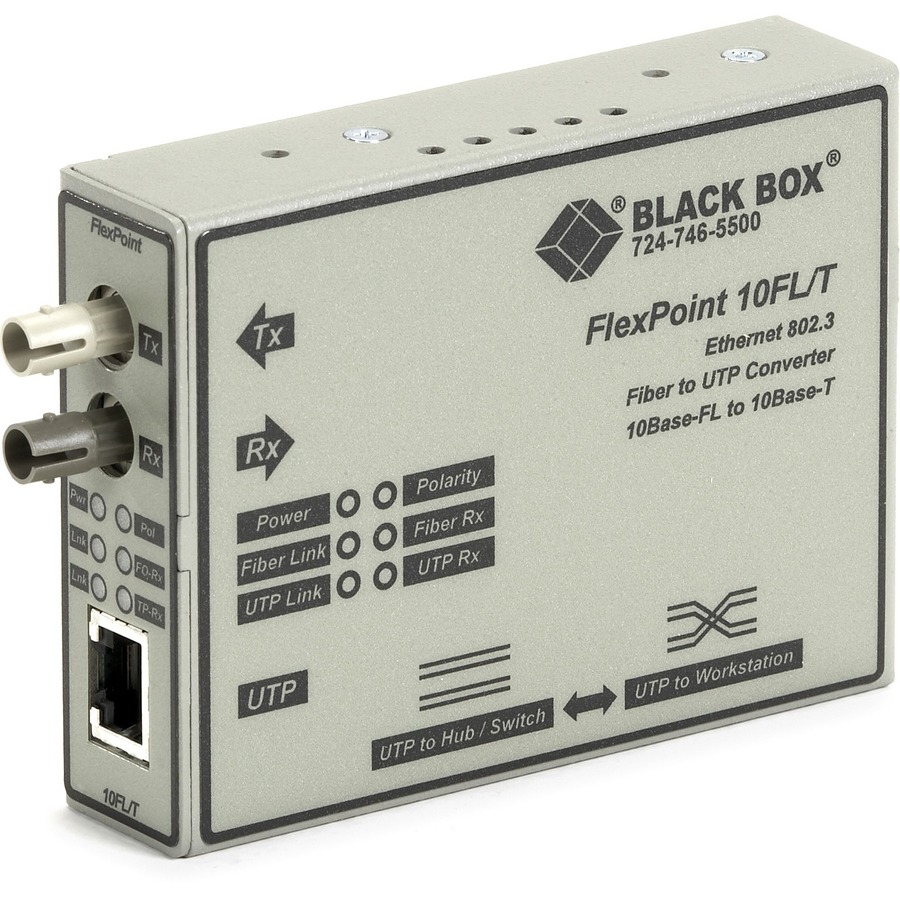 ETHERNET (10-MBPS) MEDIA CONVERTER - 10-MBPS COPPER TO 10-MBPS MULTIMODE FIBER,