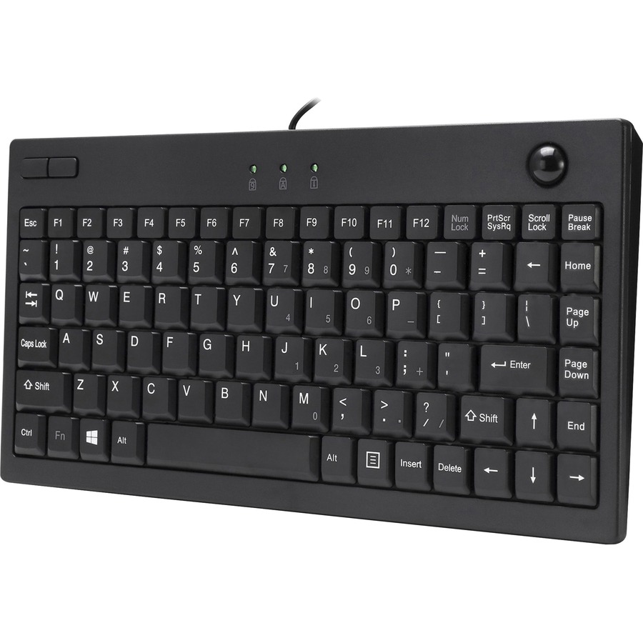 MINIUSB KEYBOARD W/OPTICAL TRACKBALL (BL