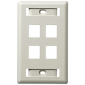 PLATE, WALL,FLUSH,1-G,4PORT,GY