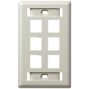 PLATE, WALL,FLUSH,1-G,6PORT,GY