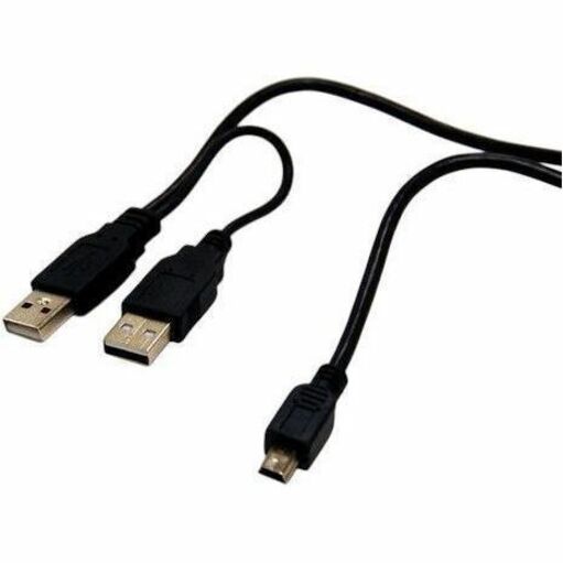 USB 2.0 Y CABLE, A MALE X 2 TO MINI B MALE X1, FOR 2.5 INCH ENCLOSURE OR USB2.0