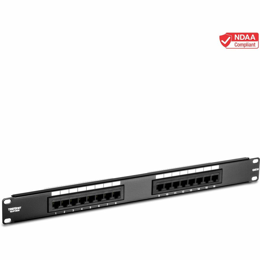 CAT6 16-PORT UNSHIELDED PATCH PANEL