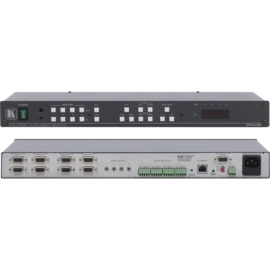 THE VP-4X4K IS A HIGH-PERFORMANCE MATRIX SWITCHER FOR COMPUTER GRAPHICS VIDEO SI