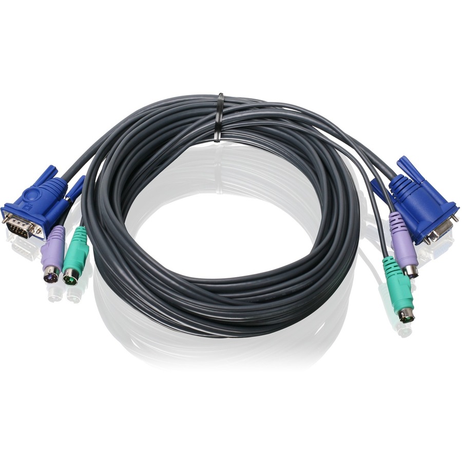 KVM CABLE - 15 PIN HD D-SUB (HD-15);6 PIN MINI-DIN (PS/2 STYLE) - MALE - 15 PIN
