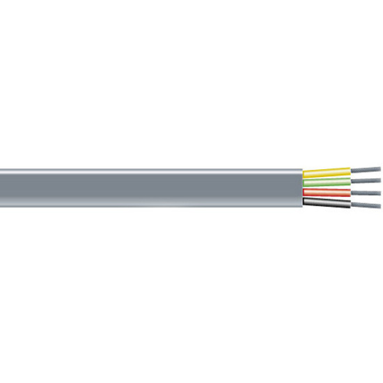 FLAT SATIN TELCO BULK CABLE - STRANDED, UNSHIELDED, PVC, 6-CONDUCTOR, GRAY, 1000