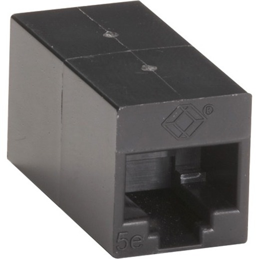 CAT5E COUPLER - UNSHIELDED, STRAIGHT-PIN, BLACK