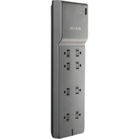 Belkin 8-Outlet 2500 Joules Commercial-grade Surge Protector with 8-ft Cord (BE108000-08-CM), Black | 1875 Watts output, 15A, Filters EMI/RFI noise up to 58 dB reduction