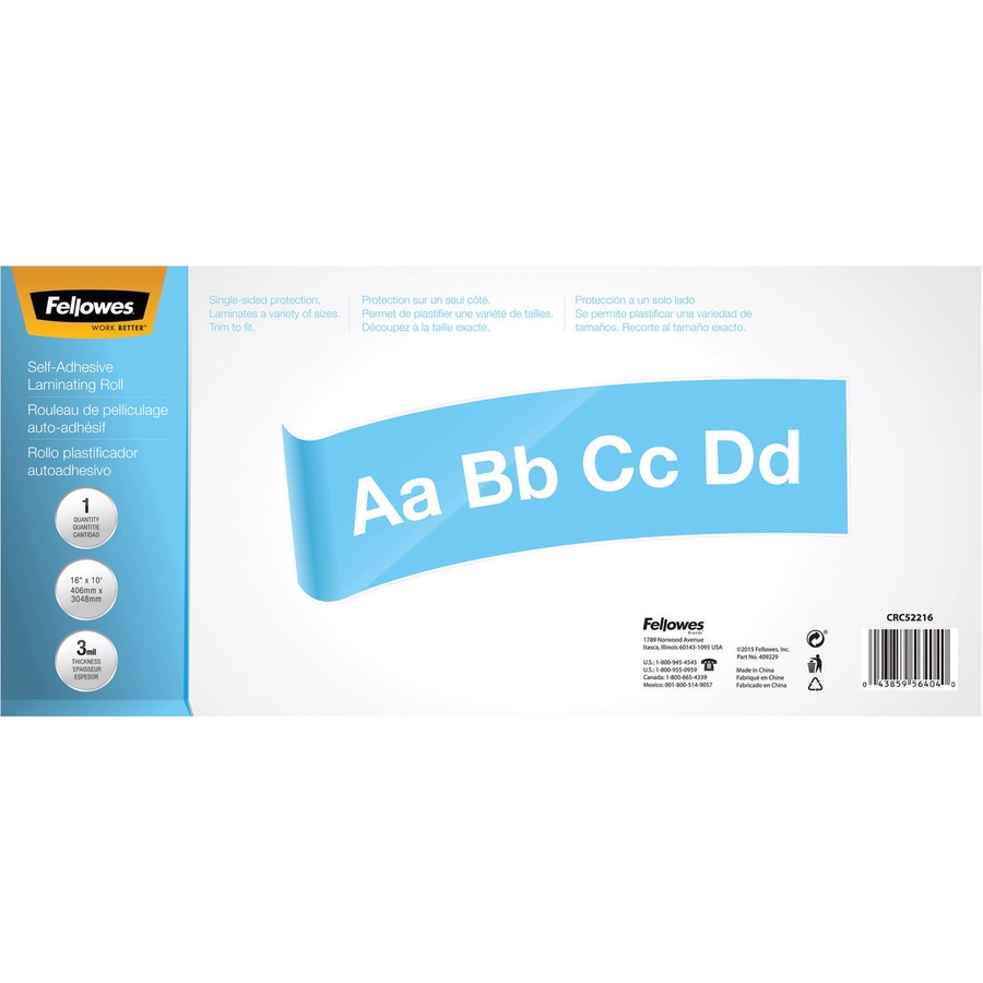 Laminating Roll Self Adhesive 16in X 10f
