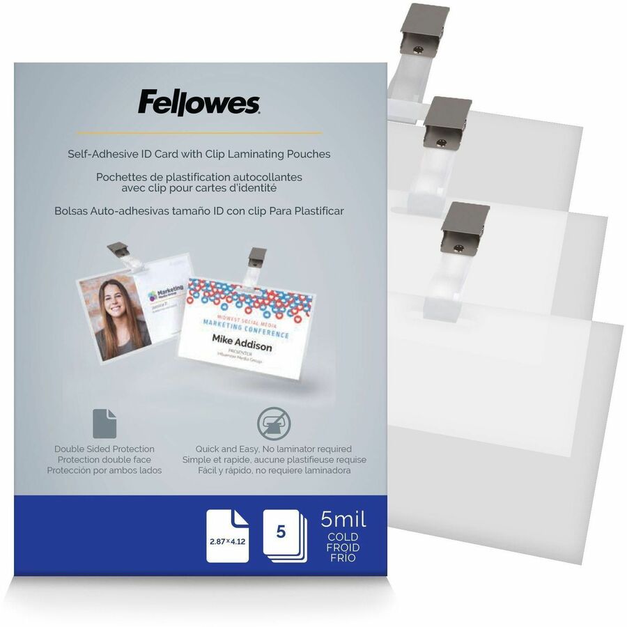 Pouch Id Tag Punched Self Adhesive 5mil