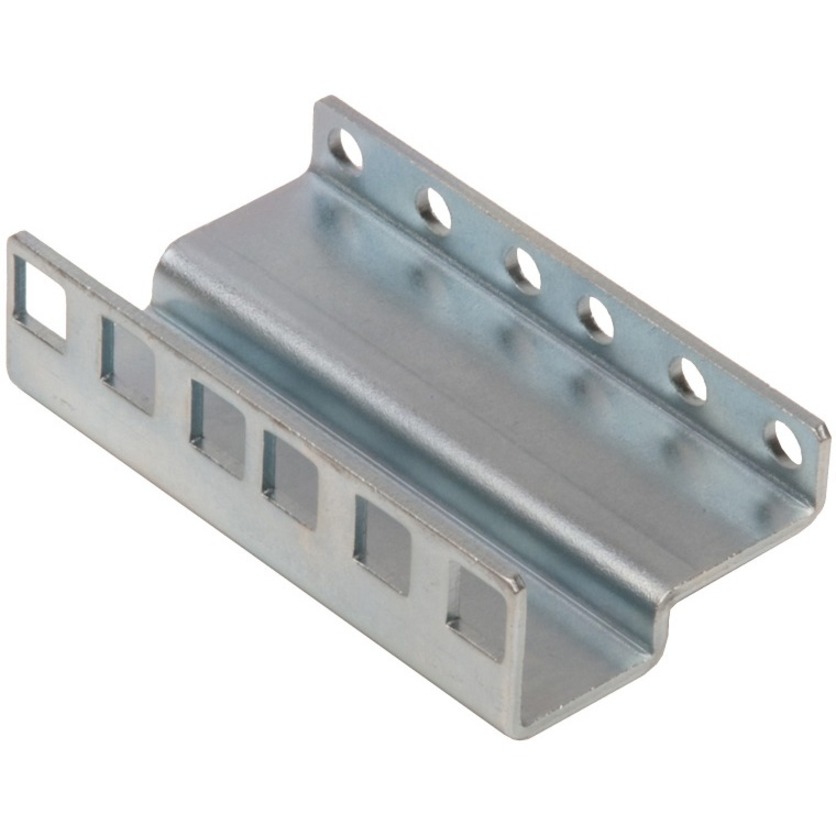 2U TALL, 2.00IN WIDE METAL BRACKET, CLEAR ZINC, CONVERTS ROUND HOLE RACKS TO SQU