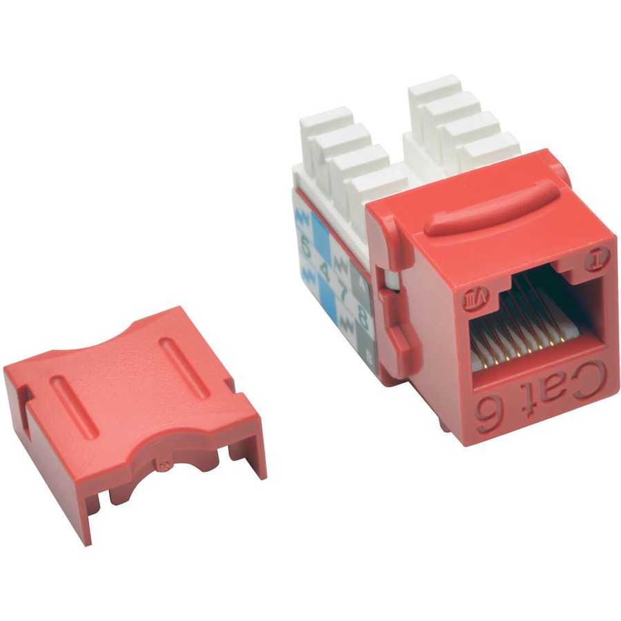 EATON TRIPP LITE SERIES CAT6/CAT5E 110 STYLE PUNCH DOWN KEYSTONE JACK - RED, TAA