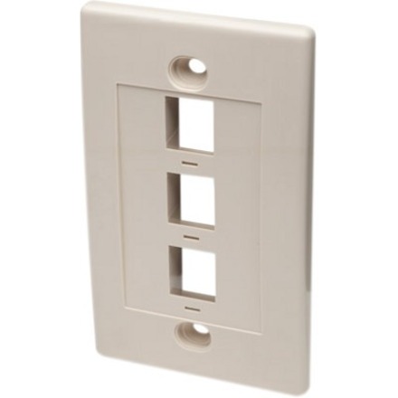 3 OUTLET IVORY WALL PLATE