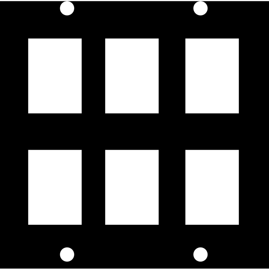 UCP MODULE, SIX KEYSTONE PUNCHOUTS,HOLDS VARIED CONNECTORS (RCA, RJ-45, FIBER, E
