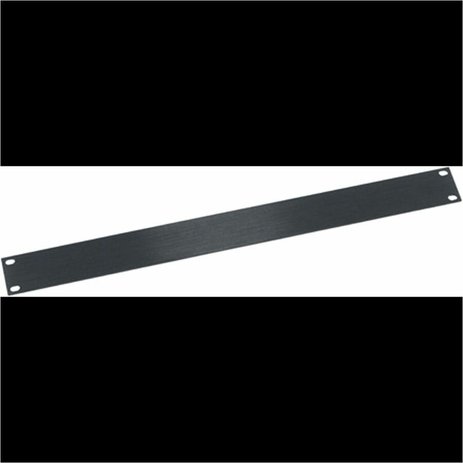 1 RU FLAT BLANK RACK PANEL, BLACK BRUSHED AND ANODIZED ALUMINUM