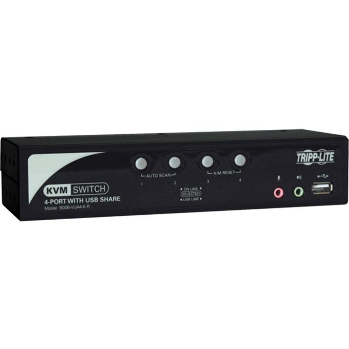 TRIPP LITE SERIES 4-PORT KVM SWITCH WITH AUDIO, OSD AND PERIPHERAL SHARING - HD1