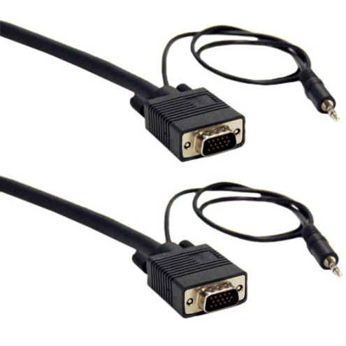 AV CABLE - 3.5MM STEREO - MALE - 15 PIN HD D-SUB (HD-15) - MALE - 50 FEET - BLAC