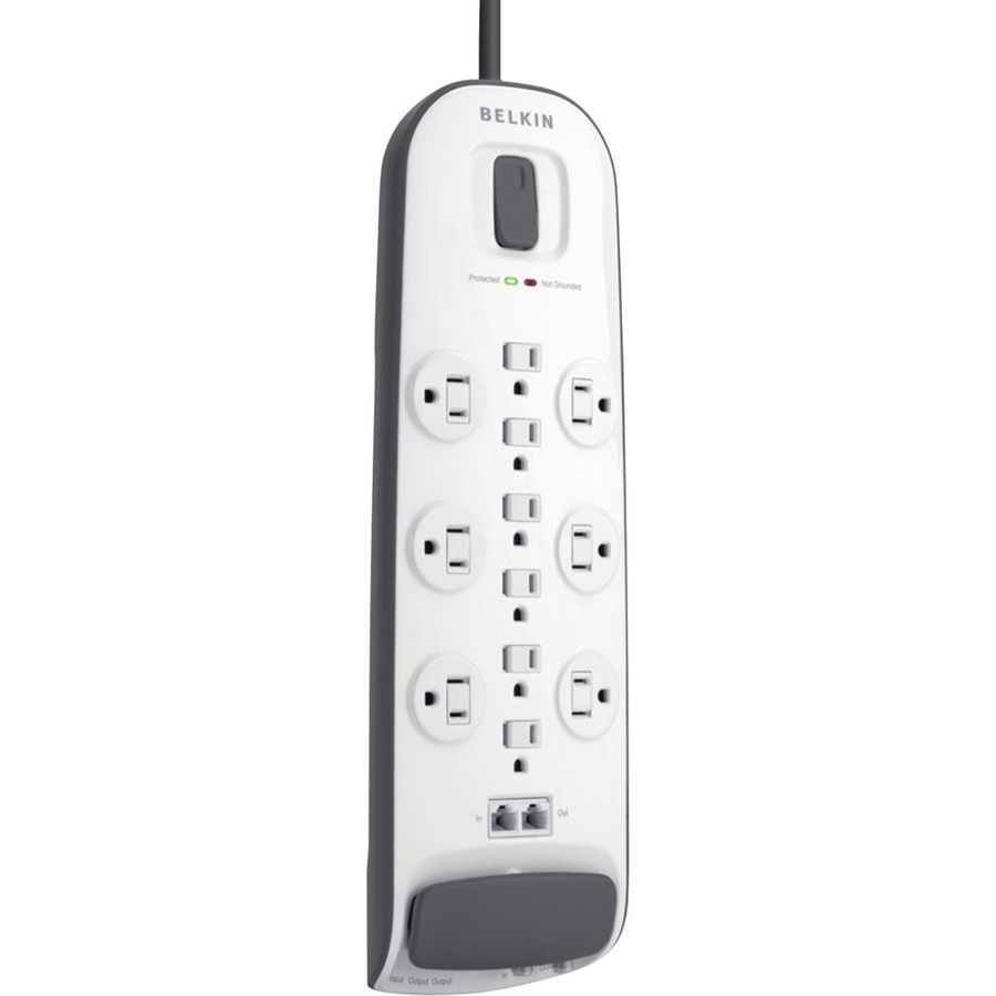 12-OUTLET SURGE PROTECTOR WITH 8 FT POWER CORD WITH CABLE/SATELLITE AND TELEPHON