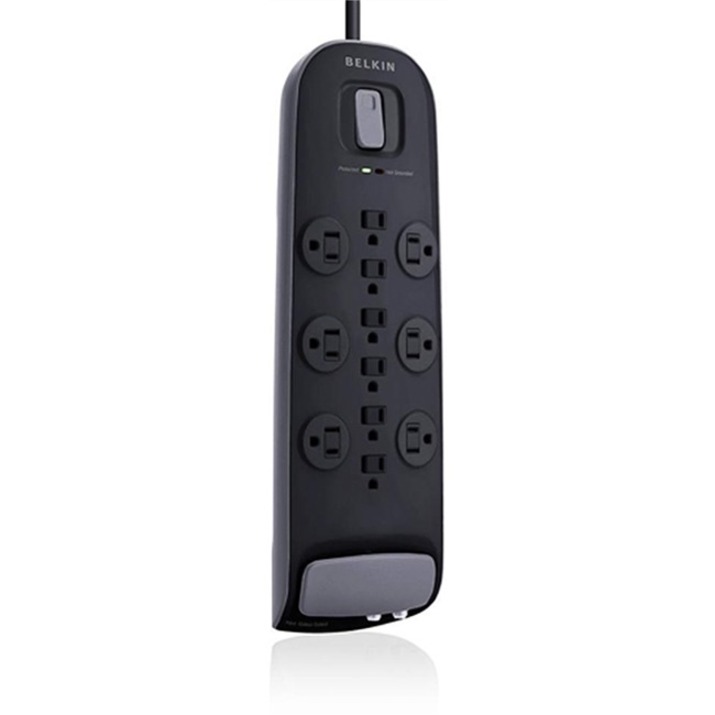 12-OUTLET SURGE PROTECTOR WITH 8 FT POWER CORD WITH CABLE/SATELLITE PROTECTION -