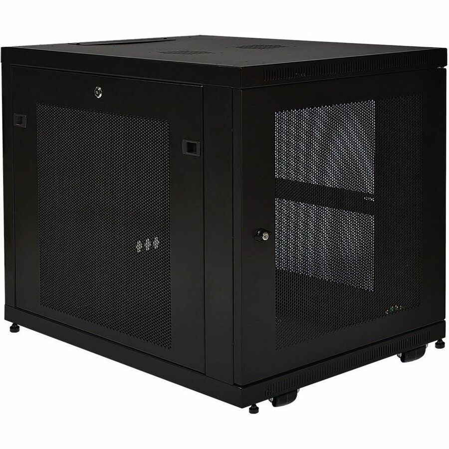 PATCH PANEL - BLACK - PREMIUM SMARTRACK MID-DEPTH ENCLOSURE CABINET. 12U OF RACK