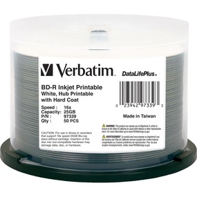 Verbatim - DataLifePlus 50-Pack 6x BD-R Disc Spindle - Inkjet Printable (97339)