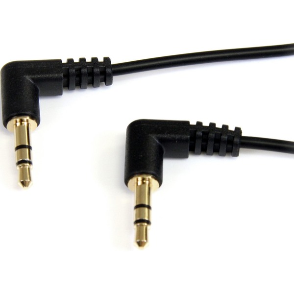STARTECH Slim 3.5mm Right Angle Stereo Audio Cable - M/M - 3 ft.