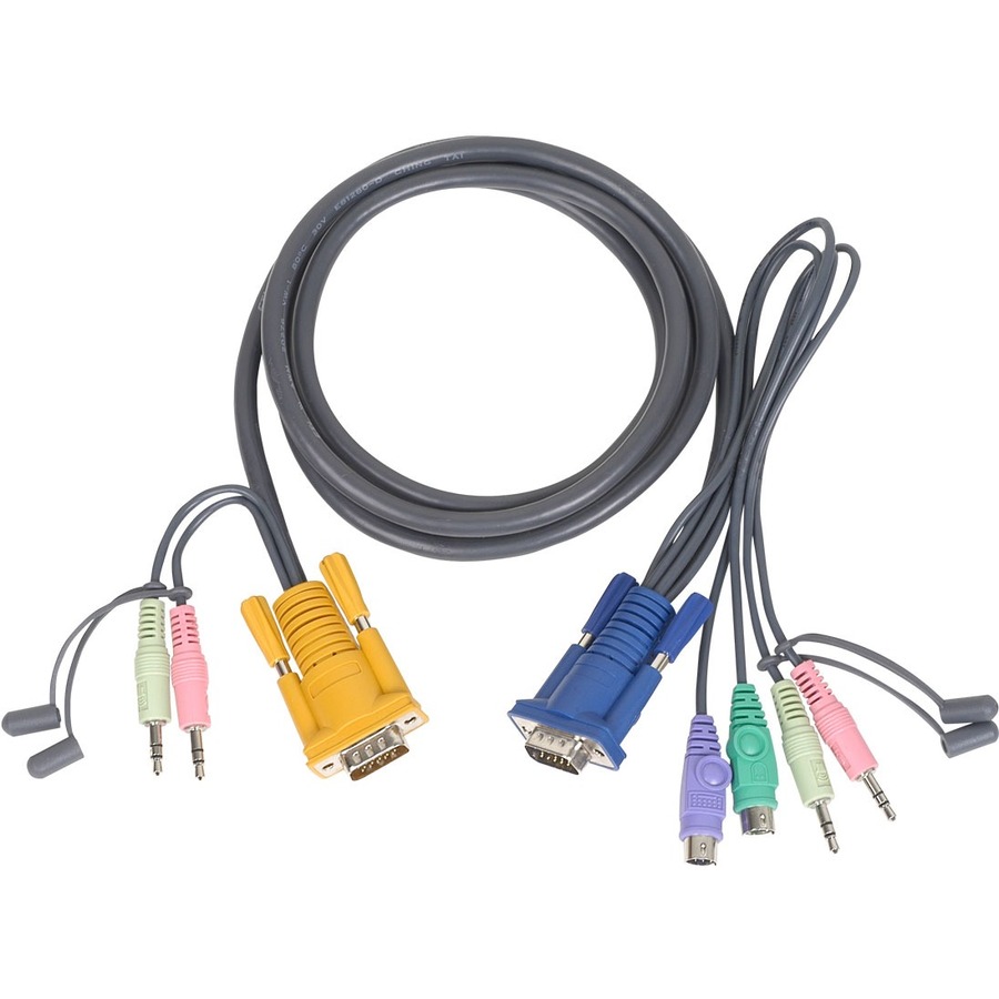KEYBOARD / VIDEO / MOUSE / AUDIO CABLE - DB-15, MINI-PHONE 3.5 MM - 6 PIN PS/2,