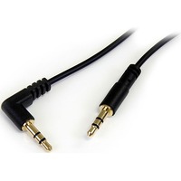 STARTECH Slim 3.5mm to Right Angle Stereo Audio Cable - M/M (Black) - 6ft. (MU6MMSRA)