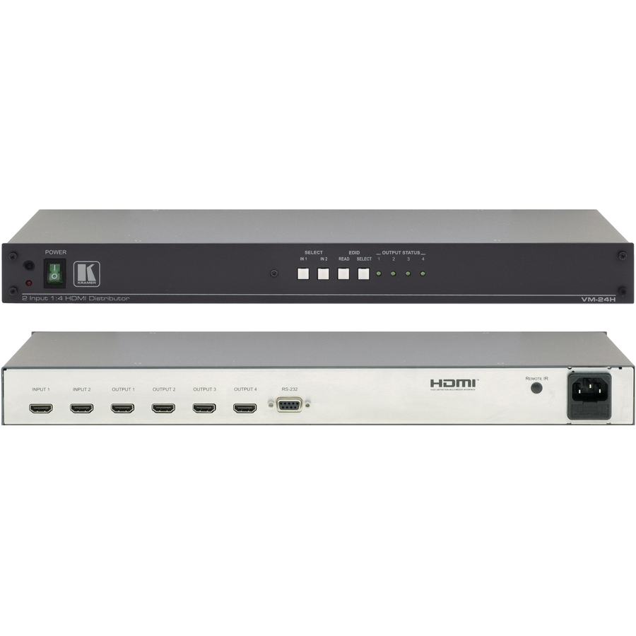 THE VM-24H IS A DISTRIBUTION AMPLIFIER FOR HDMI SIGNALS. THE UNIT RECLOCKS AND E