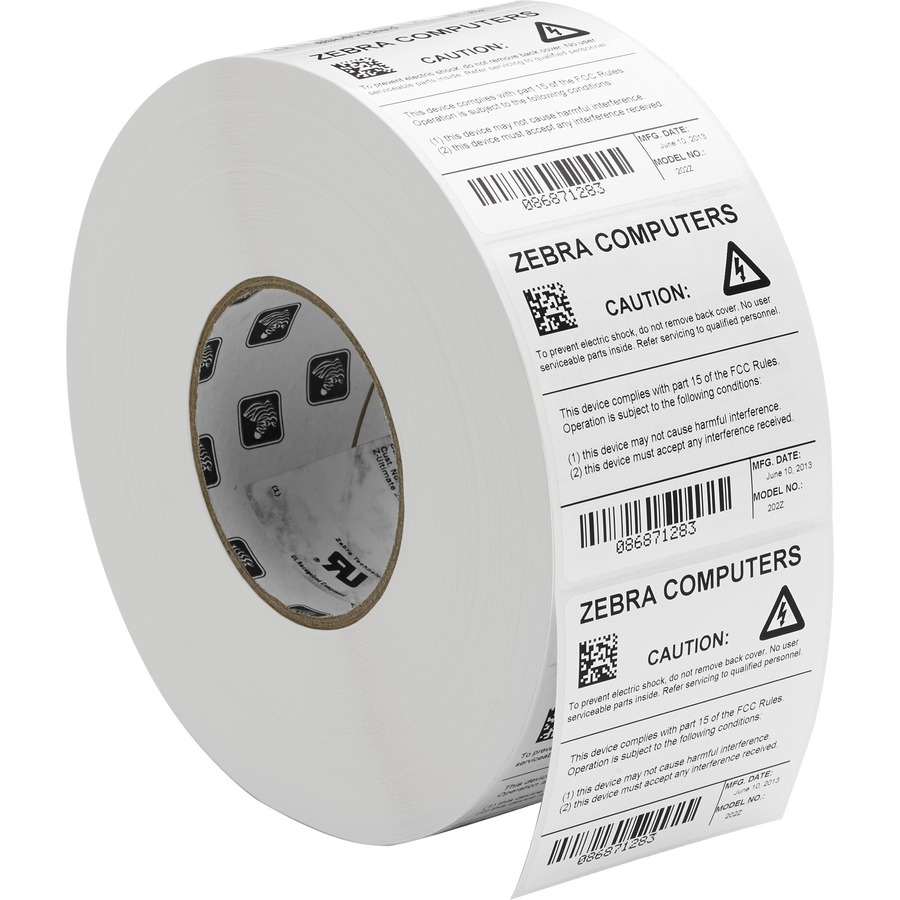 Label, Polyester, 3x3in (76.2x76.2mm); Tt, Z-Ultimate 3000t White, High Performance Coated, Permanent Adhesive, 3in (76.2mm) Core, 1880/Roll, 4/Box, Plain