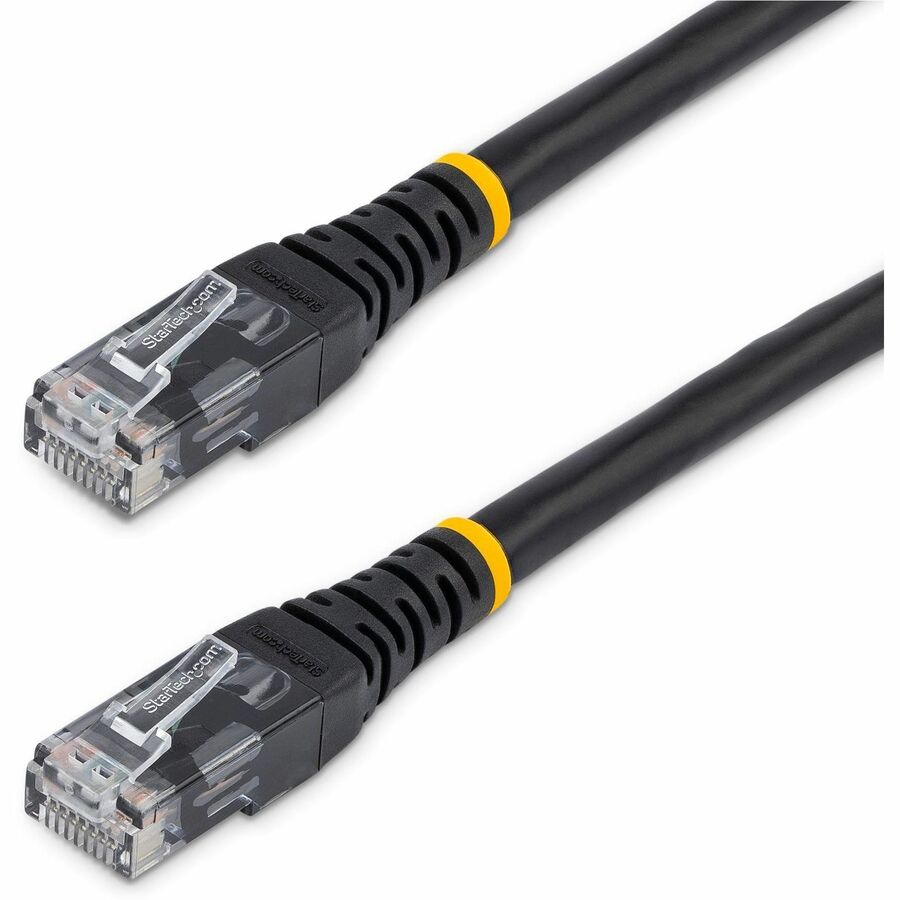 StarTech 8ft CAT6 Ethernet Cable - Black Molded Gigabit - 100W PoE UTP 250Mhz - Category 6 Patch Cord UL Certified Wiring/TIA