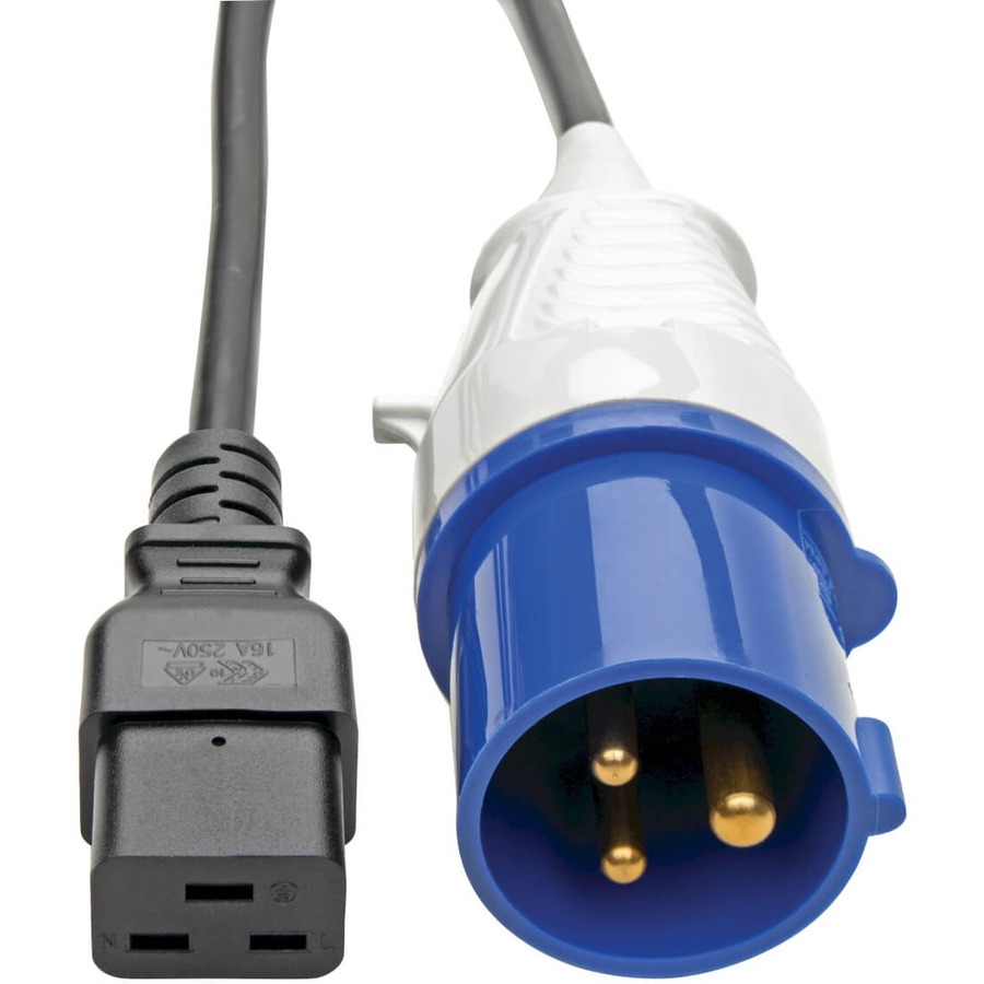 Iec 309 to C19, Heavy-Duty Extension Cord - 16a, 250v, 16 Awg, 10 Ft. (3.05 M), Black