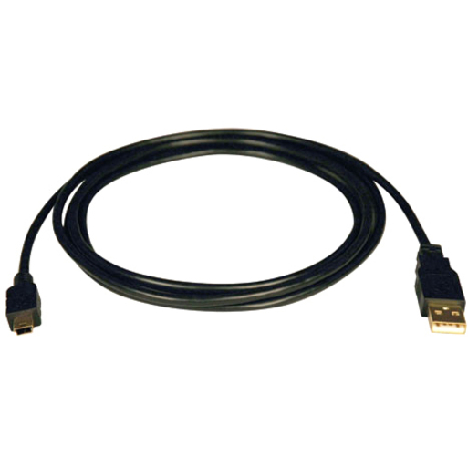 TRIPP LITE SERIES USB 2.0 A TO MINI-B CABLE - USB A LEFT CONNECTOR - MALE LEFT G