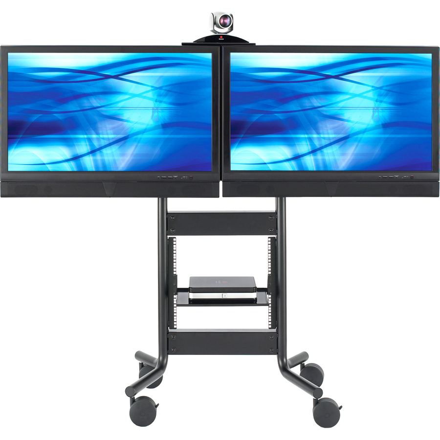 MOBILE CART SUPPORTS DUAL 70 DISPLAYS. INCLUDES UNIVERSAL DISPLAY MOUNT, ADJUSTA