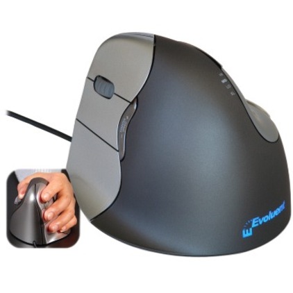 EVOLUENT VERTICALMOUSE 4 - LEFT-HANDED - WIRED - 6 BUTTONS - SCROLL WHEEL - DARK
