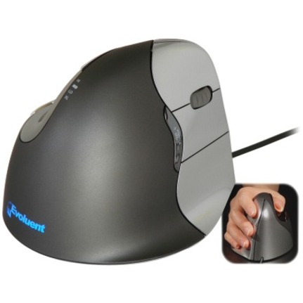 EVOLUENT Mouse VerticalMouse 4 Right USB 6 Button Brown Box | VM4R