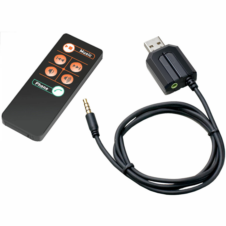 USB HEADPHONE ADAPTER W/WIRELESS REMOTE,