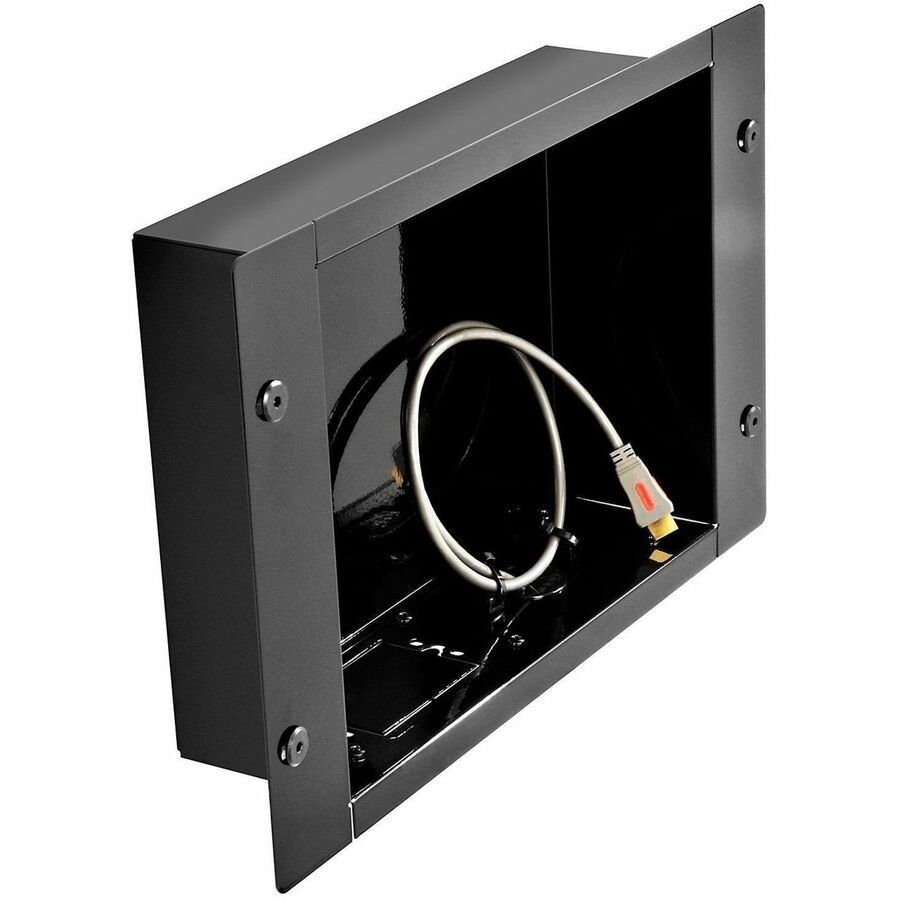 RECESSED CABLE MANAGEMENT AND POWER STORAGE ACCESSORY BOX - EPOXY - GLOSS BLACK