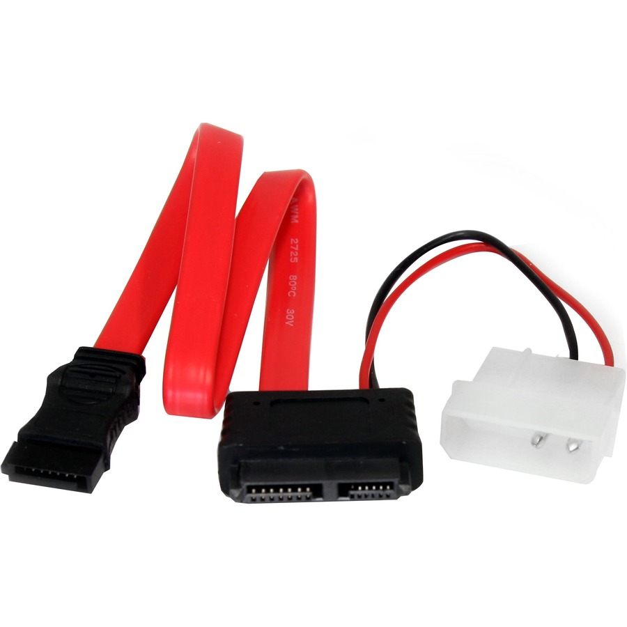StarTech Slimline SATA to SATA with LP4 Power Cable Adapter - 12in (SLSATAF12)