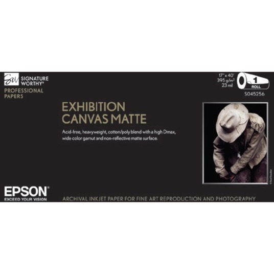 Epson Exhibition Canvas Matte, 17 x 22, 25 Sheets - Matte - 25 Sheet - Flexible, Crack Resistant - White