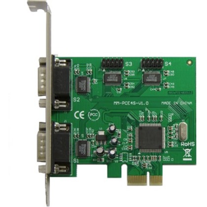 SYBA 4-Port DB-9 Serial (RS-232) PCI-e Controller Card, Moschip 9901 Chipset (SY-PEX-4S)