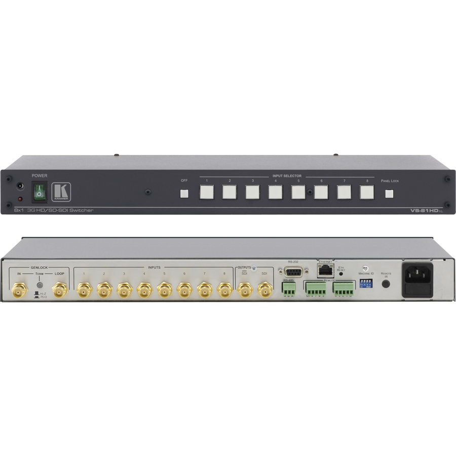 THE KRAMER VS-81HDXL IS A TRUE 8X1 SWITCHER FOR SD/HD/3G HD-SDI SIGNALS THAT LET