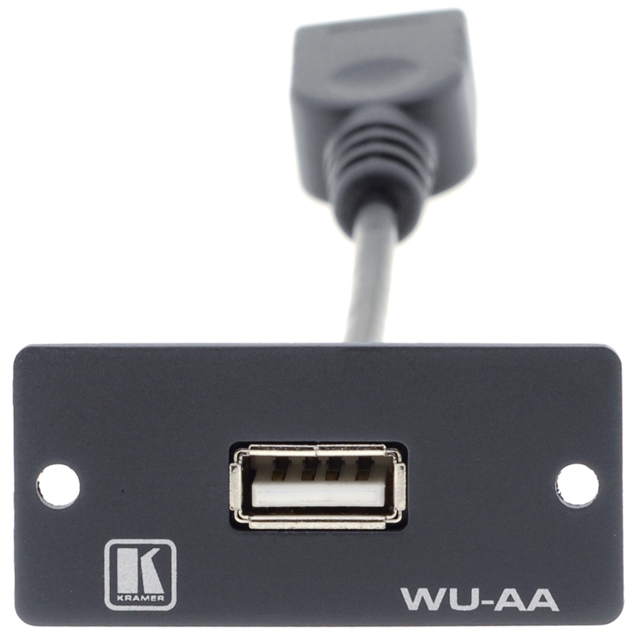 WU-AA IS A SINGLE INSERT WALL PLATE WITH ONE USB CONNECTOR (TYPE-A) AT THE FRONT