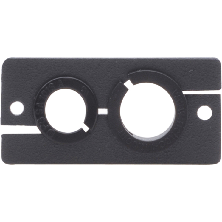 TWO-SIZED CABLE PASS-THROUGH WALL PLATE INSERT.