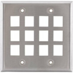 PLATE, WALL,SS,2-G,12PORT