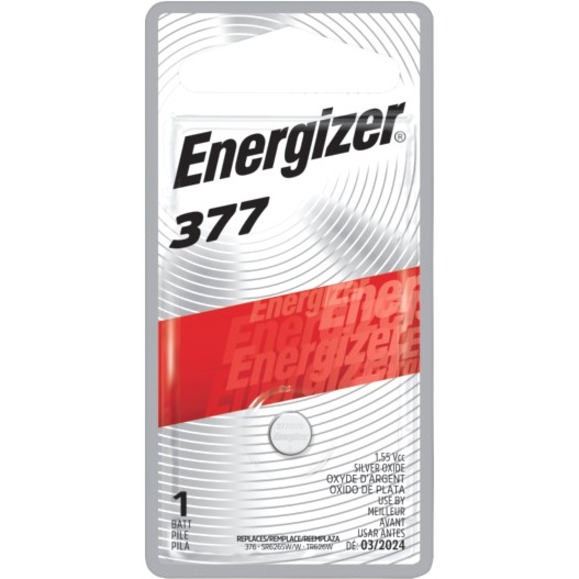 ENERGIZER 377 1.5V Silver-Oxide Button Cell Battery Zero Mercury 1 Pack (377BPZ)