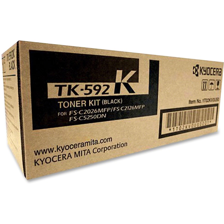 Kyocera Tk-592k Black Toner for Use in Fsc2026mfp Fsc2126mfp 7,000 Page Yield Al