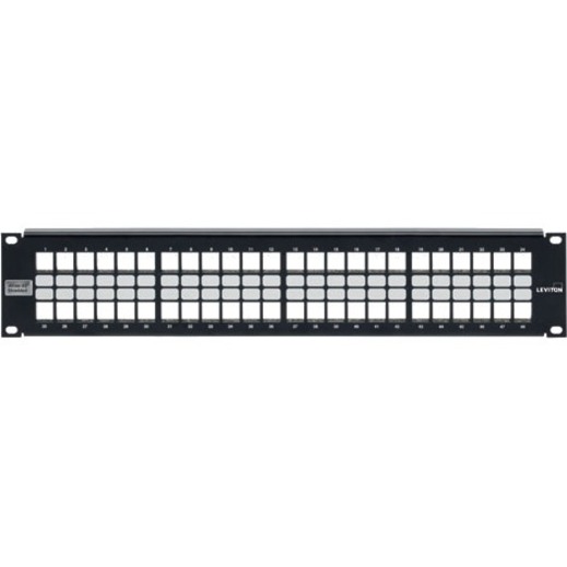 48 PORT PANEL UNLOADED STP QUICKPORT W WIRE MGMT BAR BLACK 1U