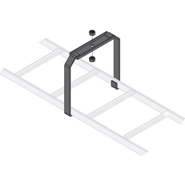 LADDER CENTER SUPPORT BKT, 24IN W,STEEL CONSTRUCTION, BLACK FINISH