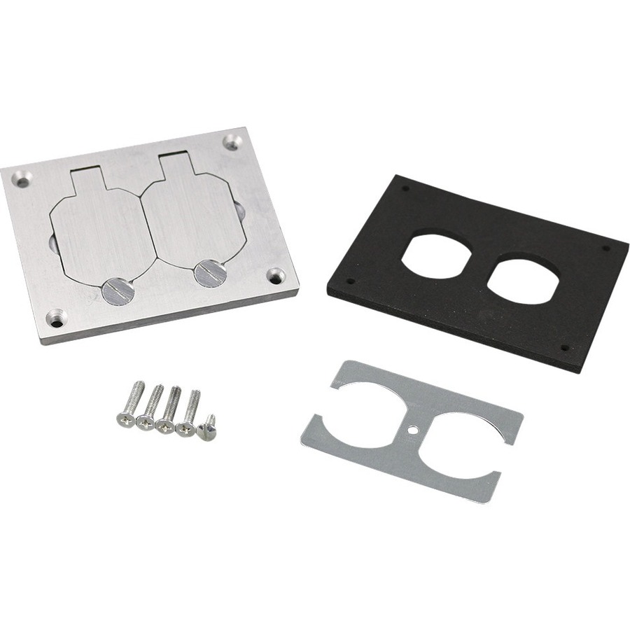 ALUM DUPLEX RECEPT PLATE